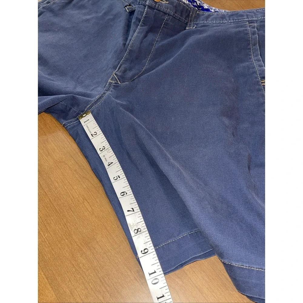 Tommy Bahama Short Men 34 Blue Stretch Cotton Chino Flat Front Beach Golf Resort